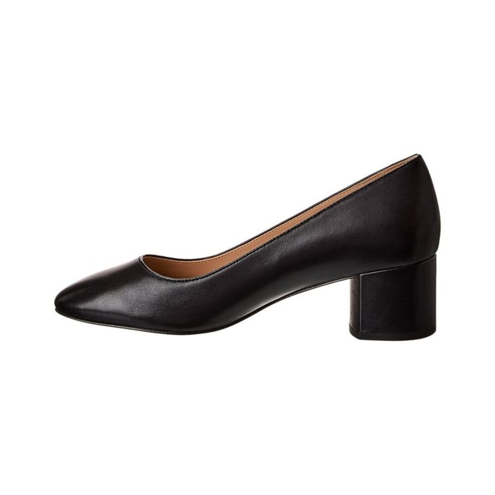 Stuart Weitzman Bridget 50 Block Leather Pump, Black - Picture 2 of 5